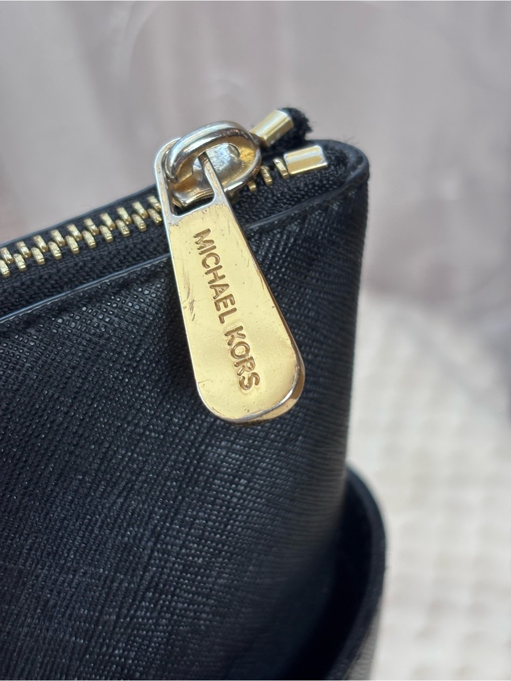 Michael Kors Black Saffiano Leather Tote with Gold Hardware - Picture 8 of 14